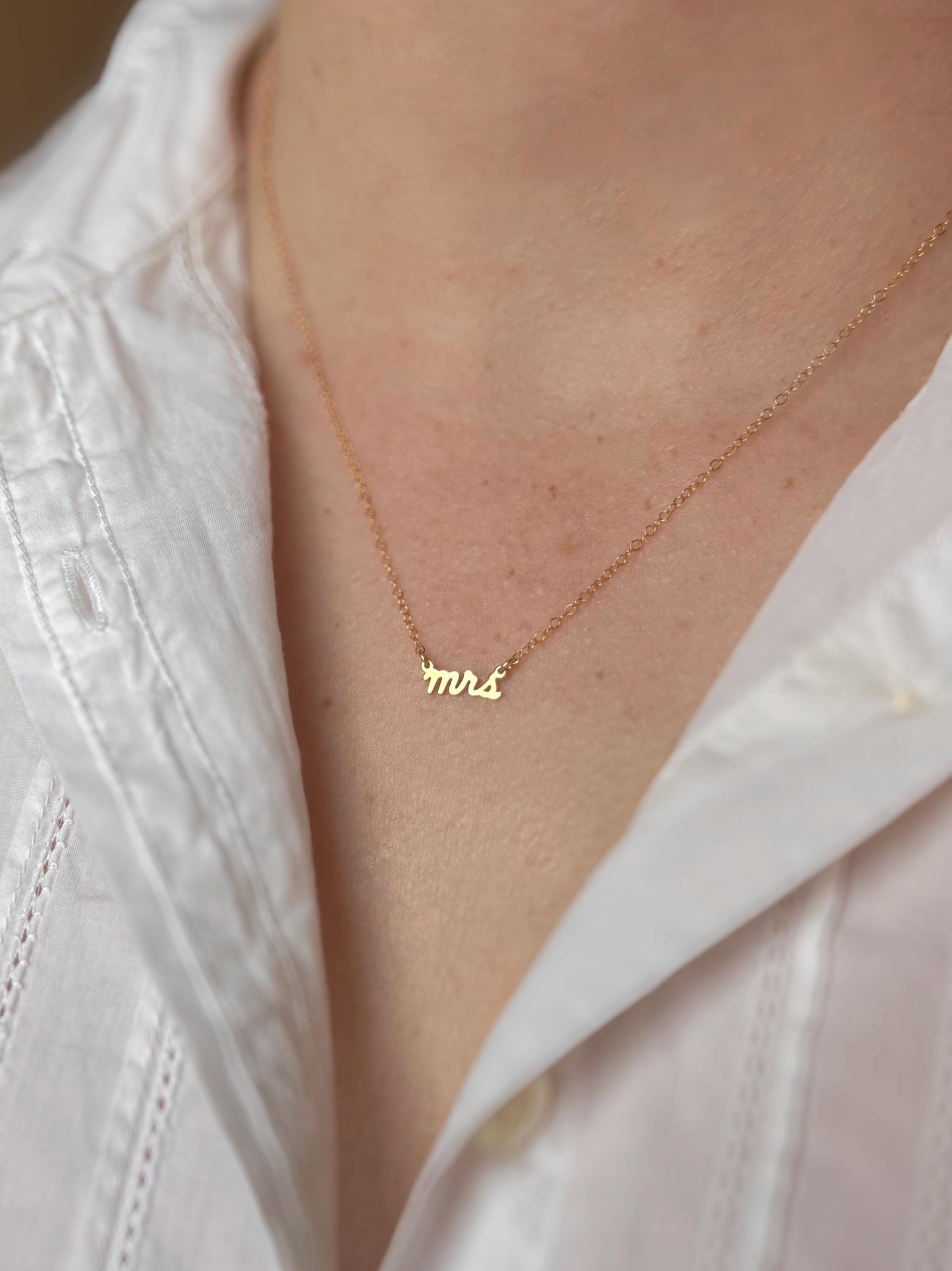 14k Gold Fill Mrs. Bridal Necklace