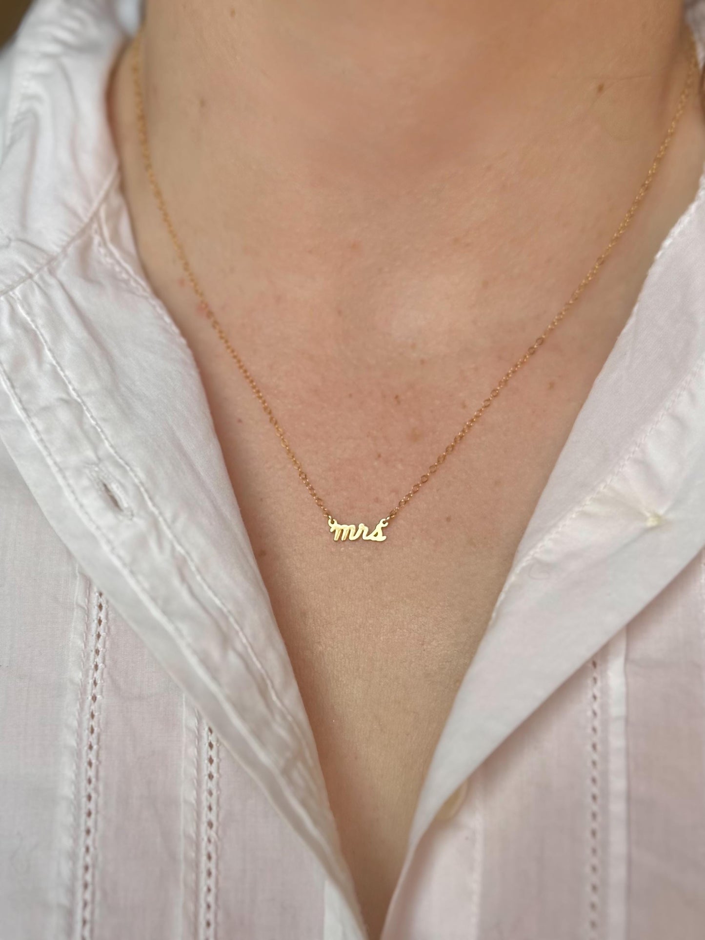 14k Gold Fill Mrs. Bridal Necklace