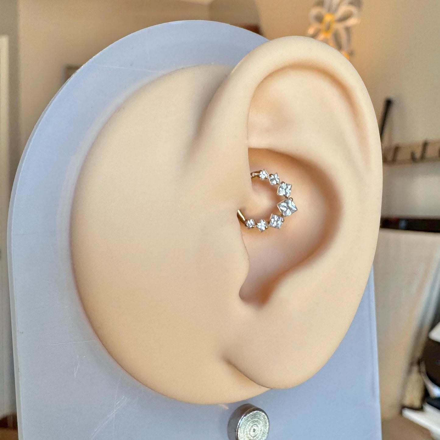 Geometric Gold Daith Earring