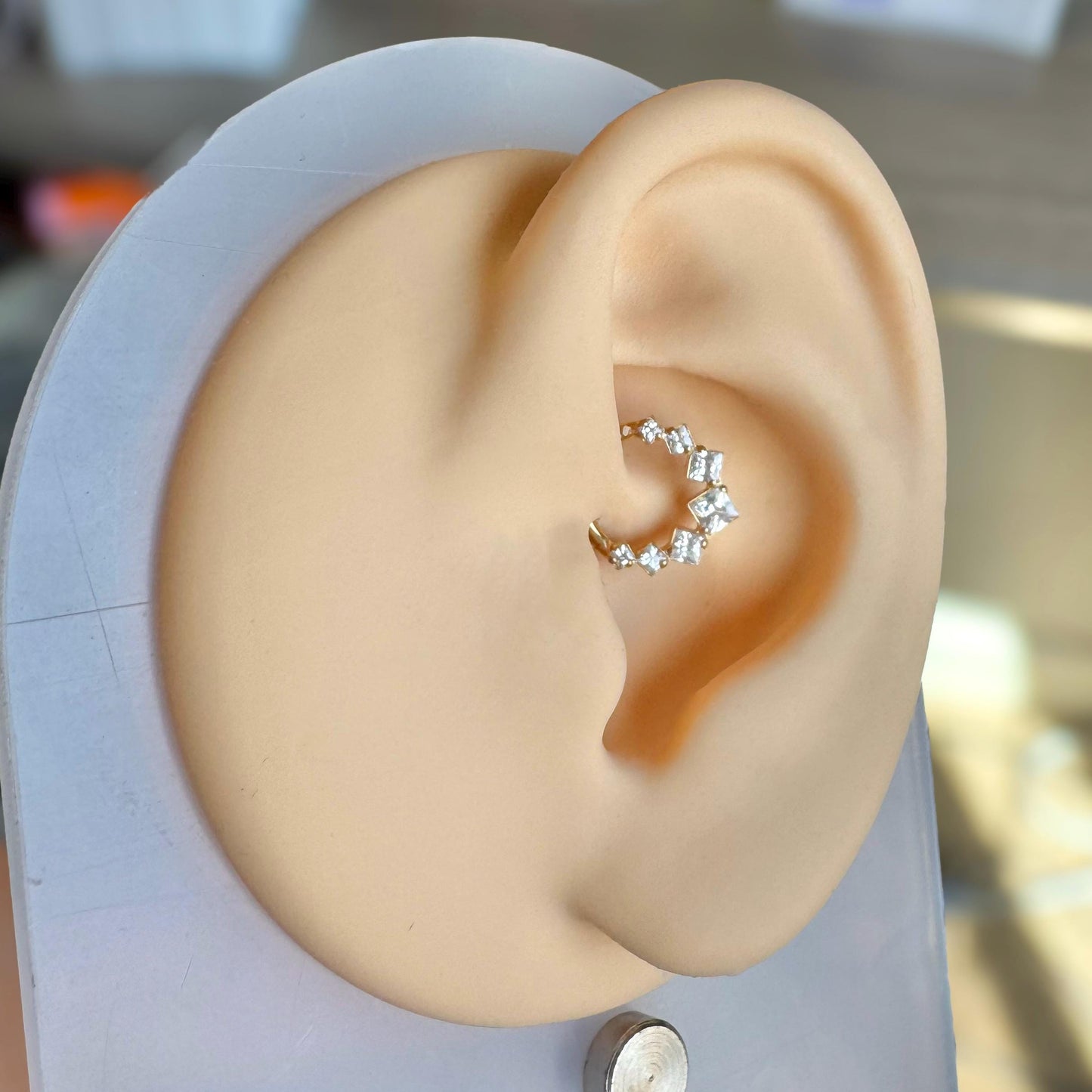 Geometric Gold Daith Earring