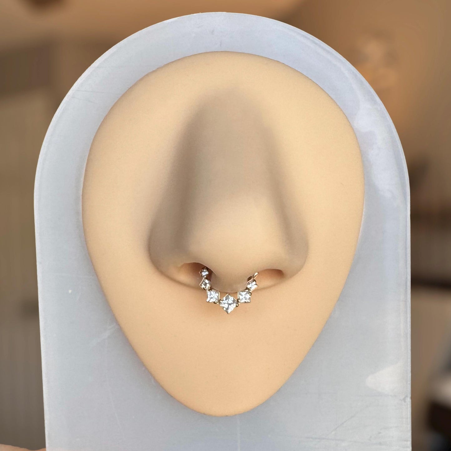 Gold Geometric Septum Ring