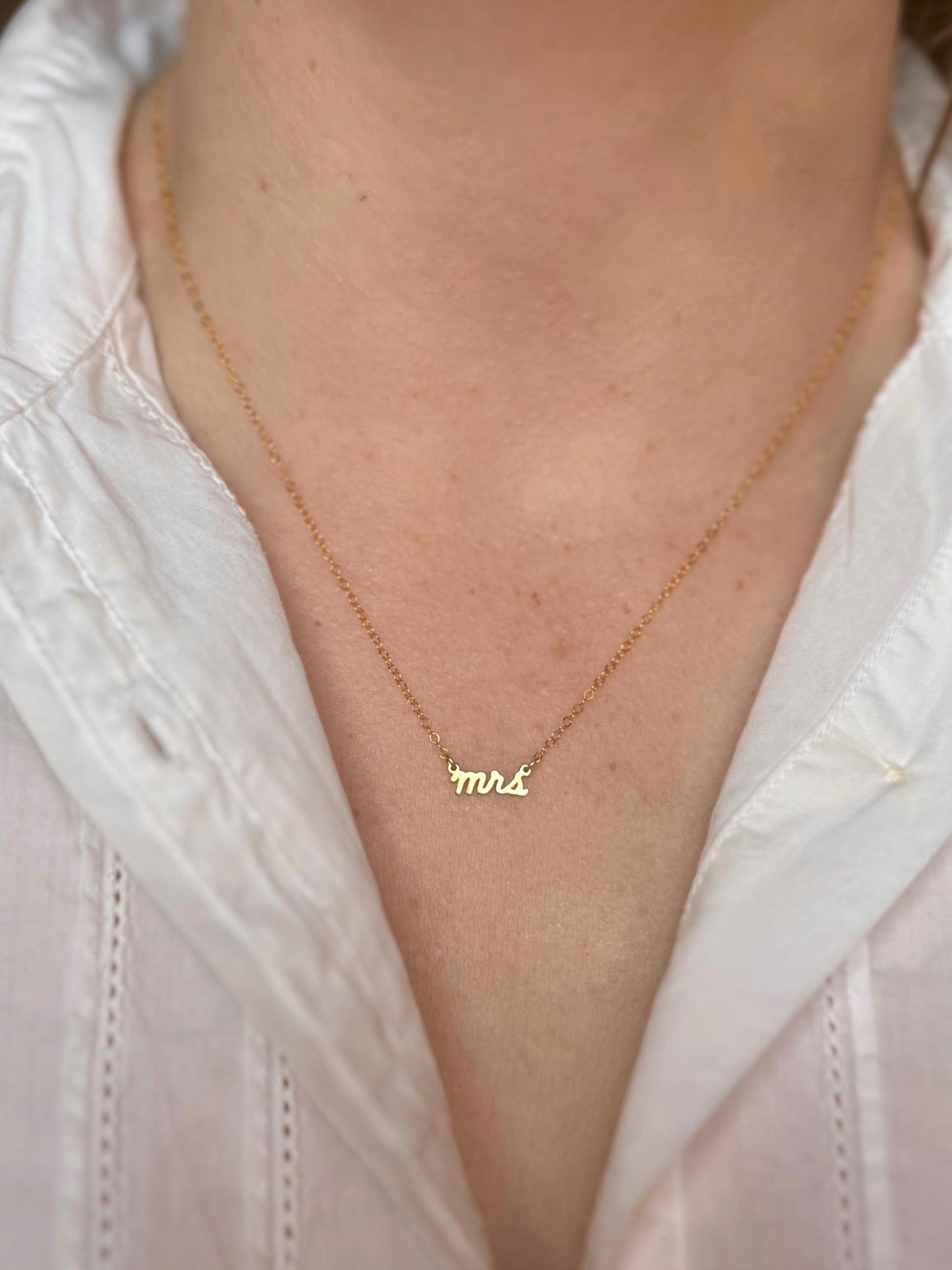 14k Gold Fill Mrs. Bridal Necklace