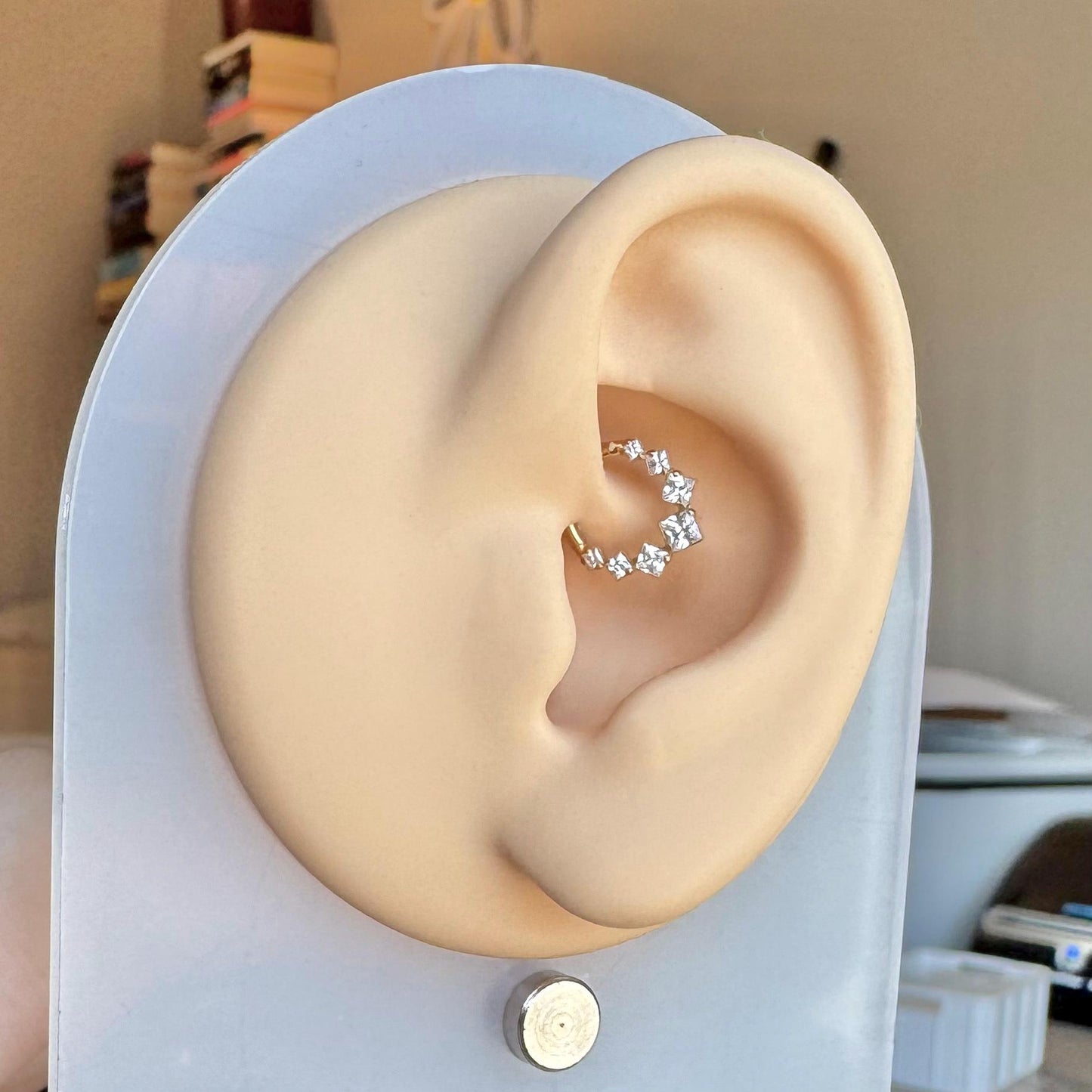 Geometric Gold Daith Earring