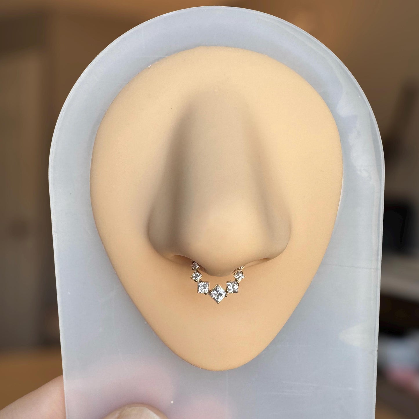Gold Geometric Septum Ring