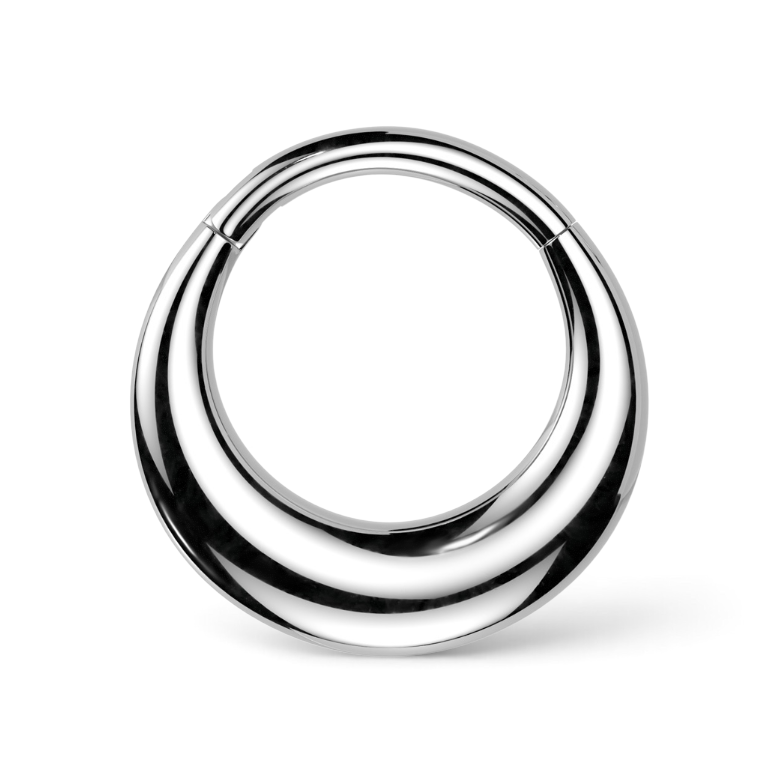 Silver daith clicker with geometric design