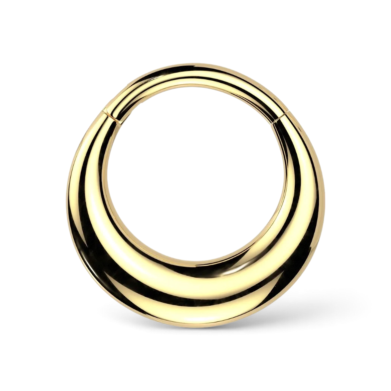 Gold daith clicker with geometric design