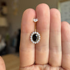 Amaris Halo Belly Button Ring-Belly Button Rings-Elara Body Jewelry