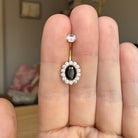 Amaris Halo Belly Button Ring-Belly Button Rings-Elara Body Jewelry