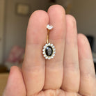 Amaris Halo Belly Button Ring-Belly Button Rings-Elara Body Jewelry