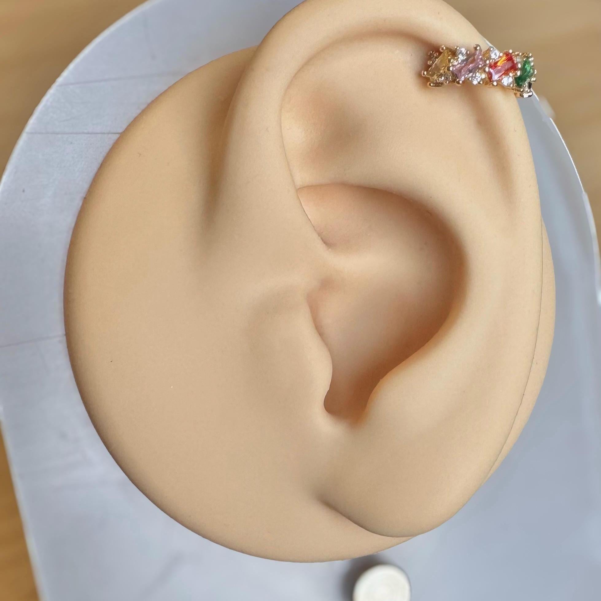 Arc en Ciel Conch Earring-Cartilage Earring-Elara Body Jewelry