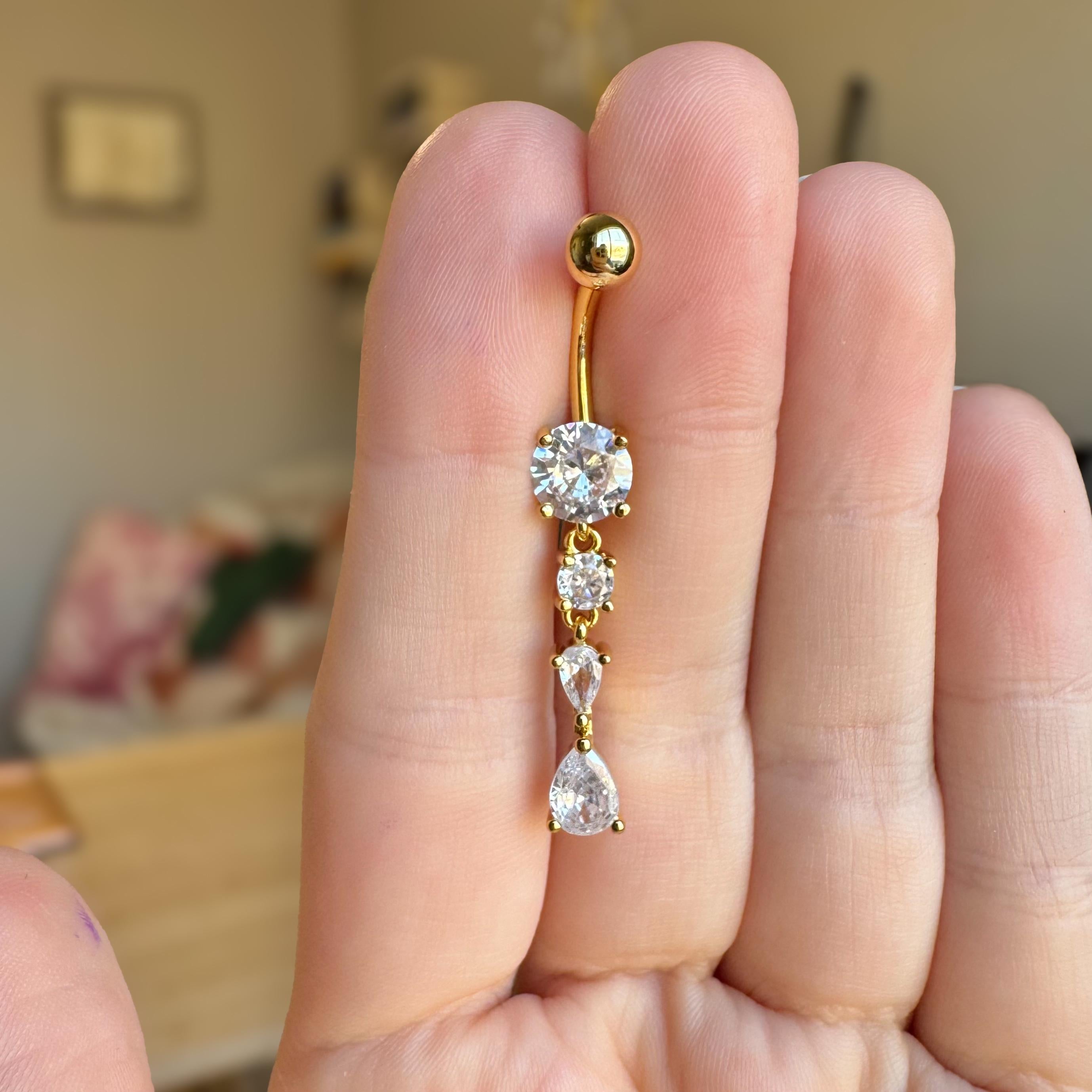 Astrielle Belly Button Ring-Belly Button Rings-Gold-Elara Body Jewelry