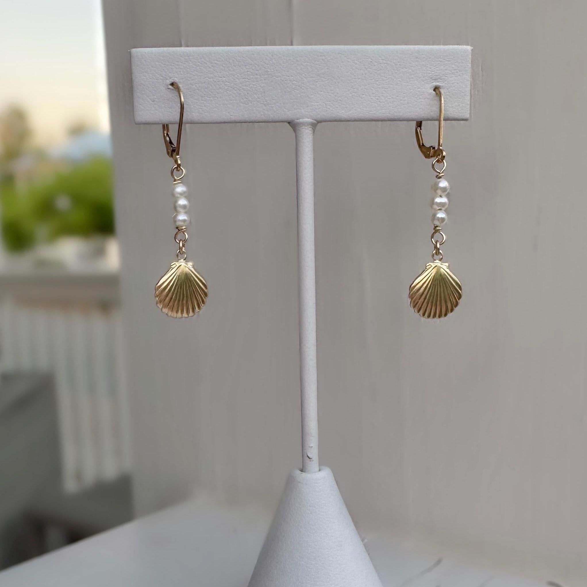 Clara Shell Earrings-Earrings-Elara Body Jewelry