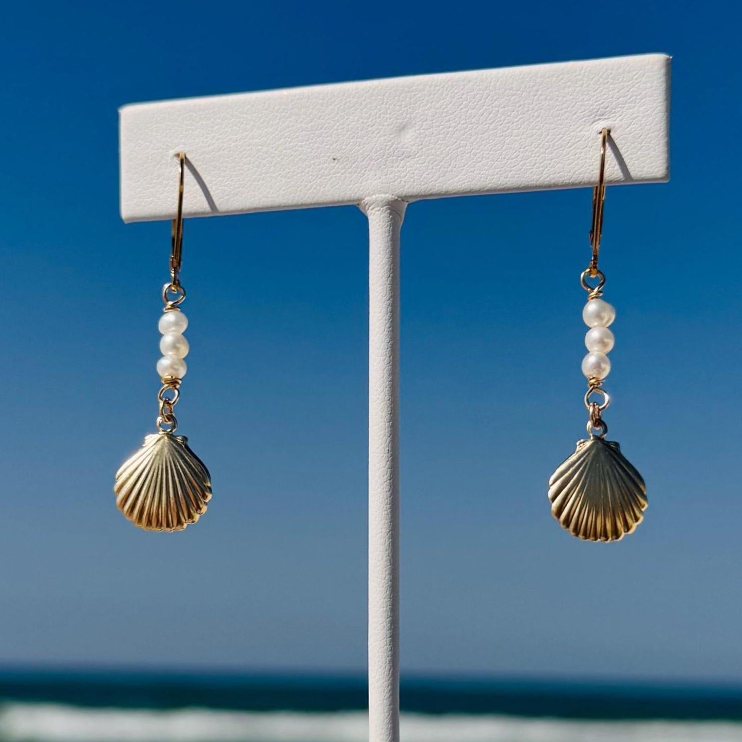 Clara Shell Earrings-Earrings-Elara Body Jewelry