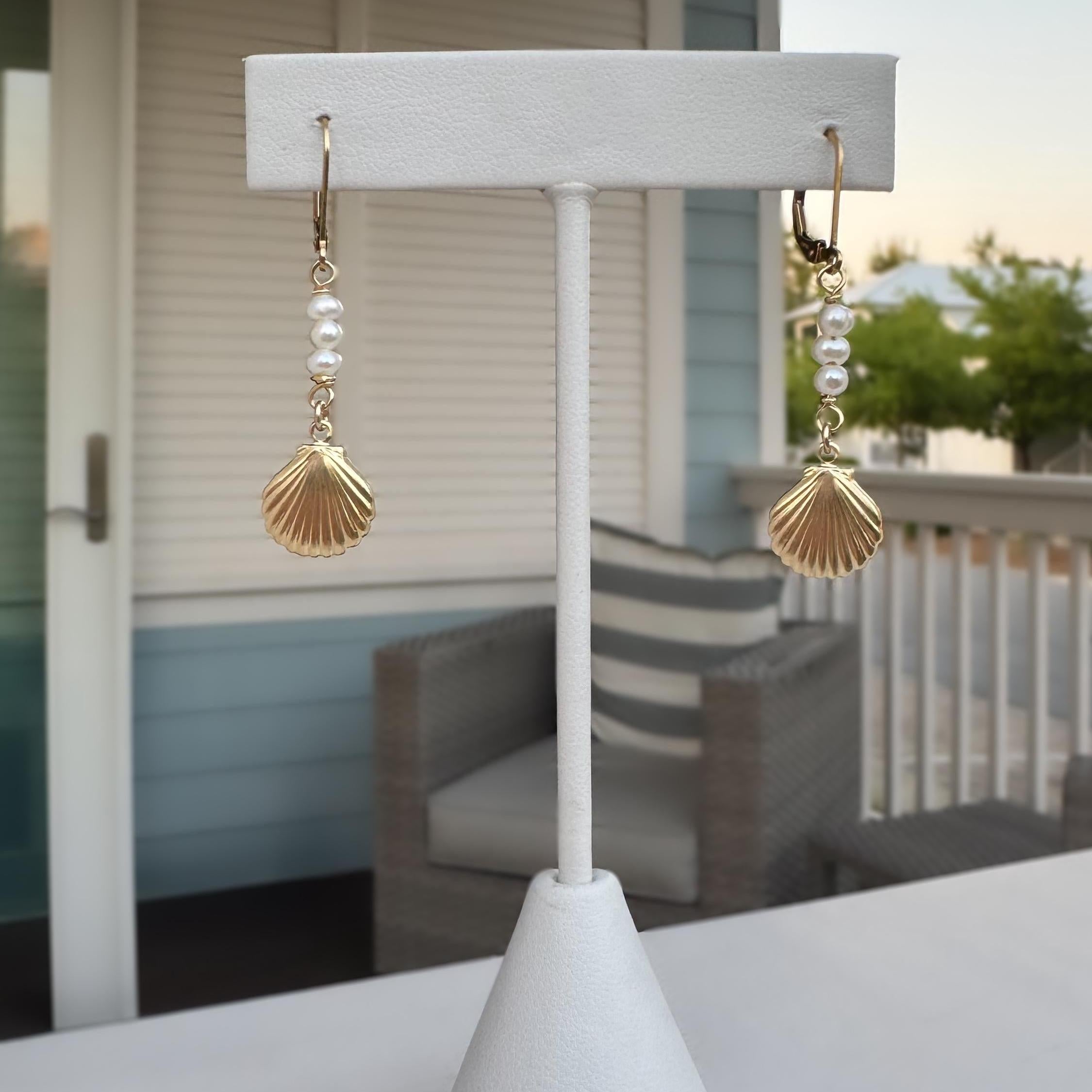 Clara Shell Earrings-Earrings-Elara Body Jewelry