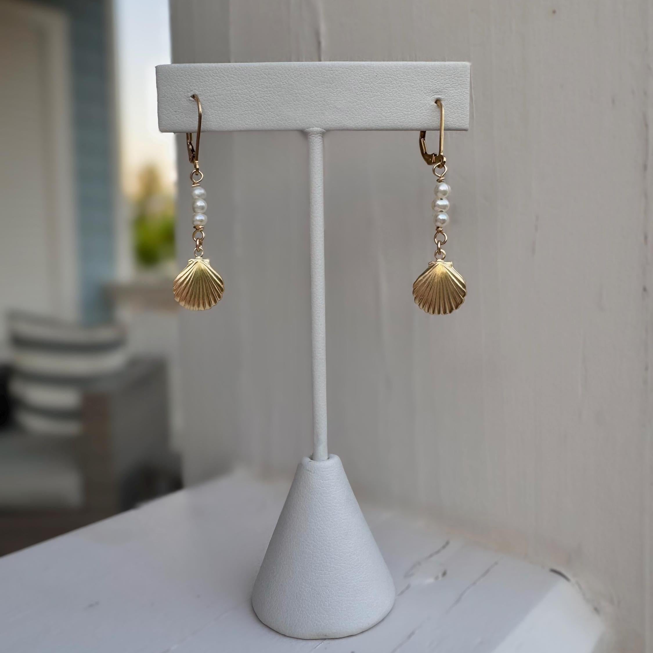 Clara Shell Earrings-Earrings-Elara Body Jewelry