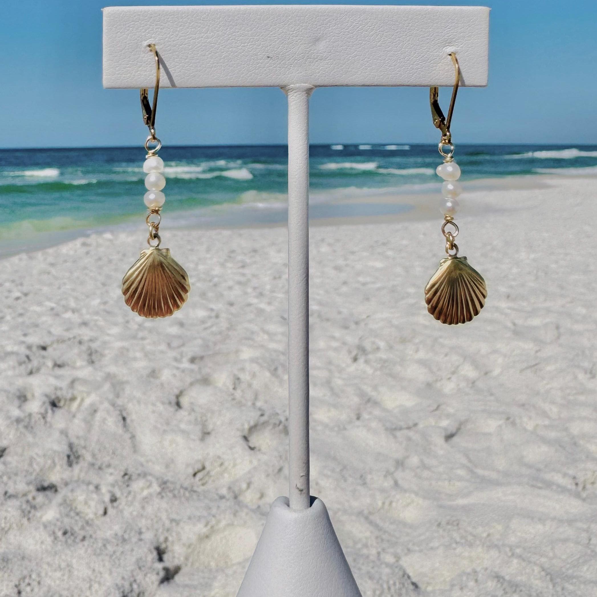 Clara Shell Earrings-Earrings-Elara Body Jewelry