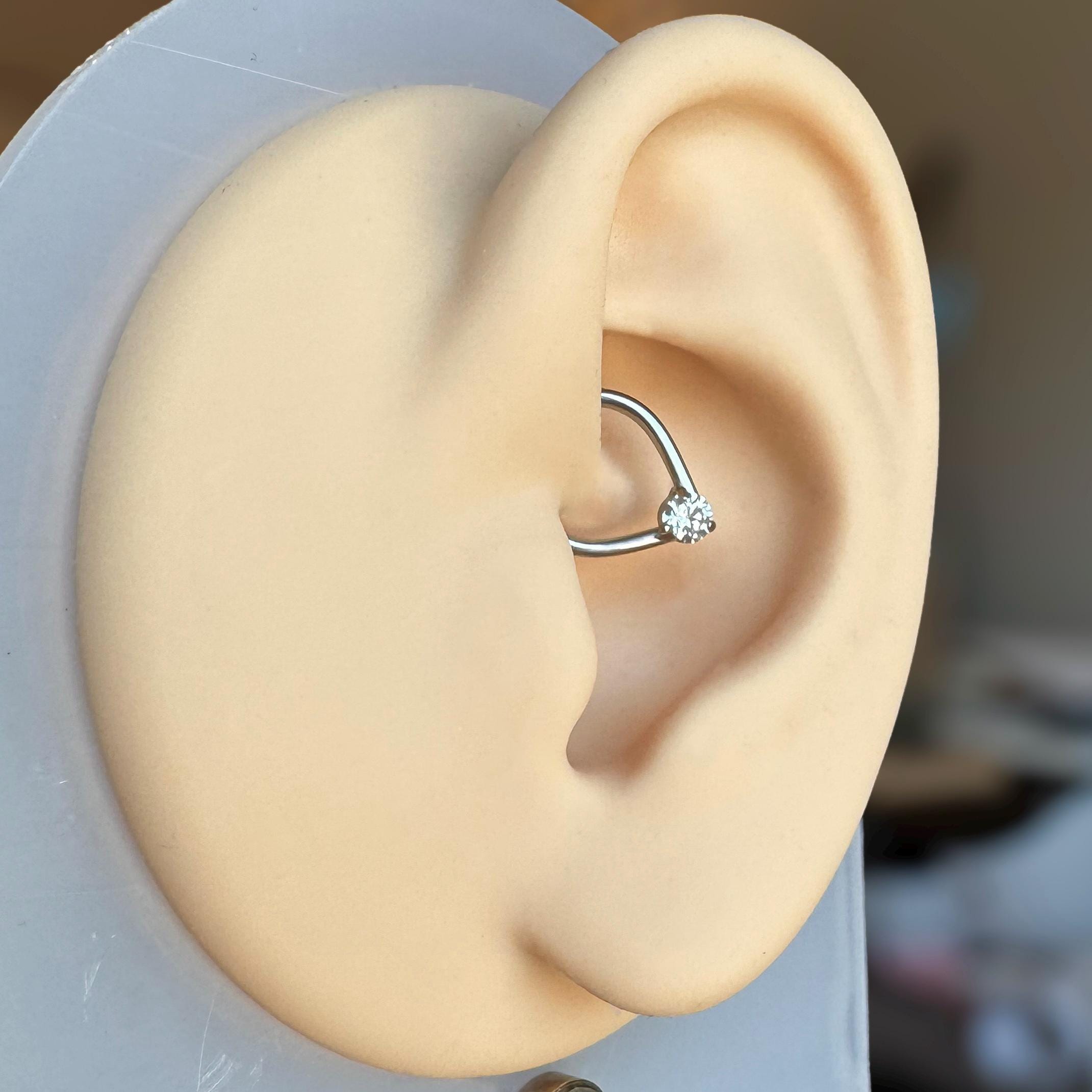 Crystal Tear Daith Earring-Daith Earring-Elara Body Jewelry