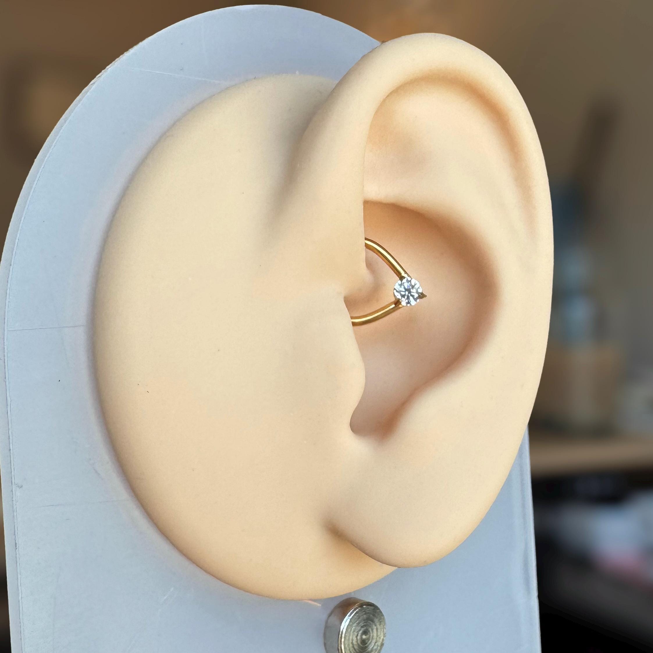 Crystal Tear Daith Earring-Daith Earring-Elara Body Jewelry