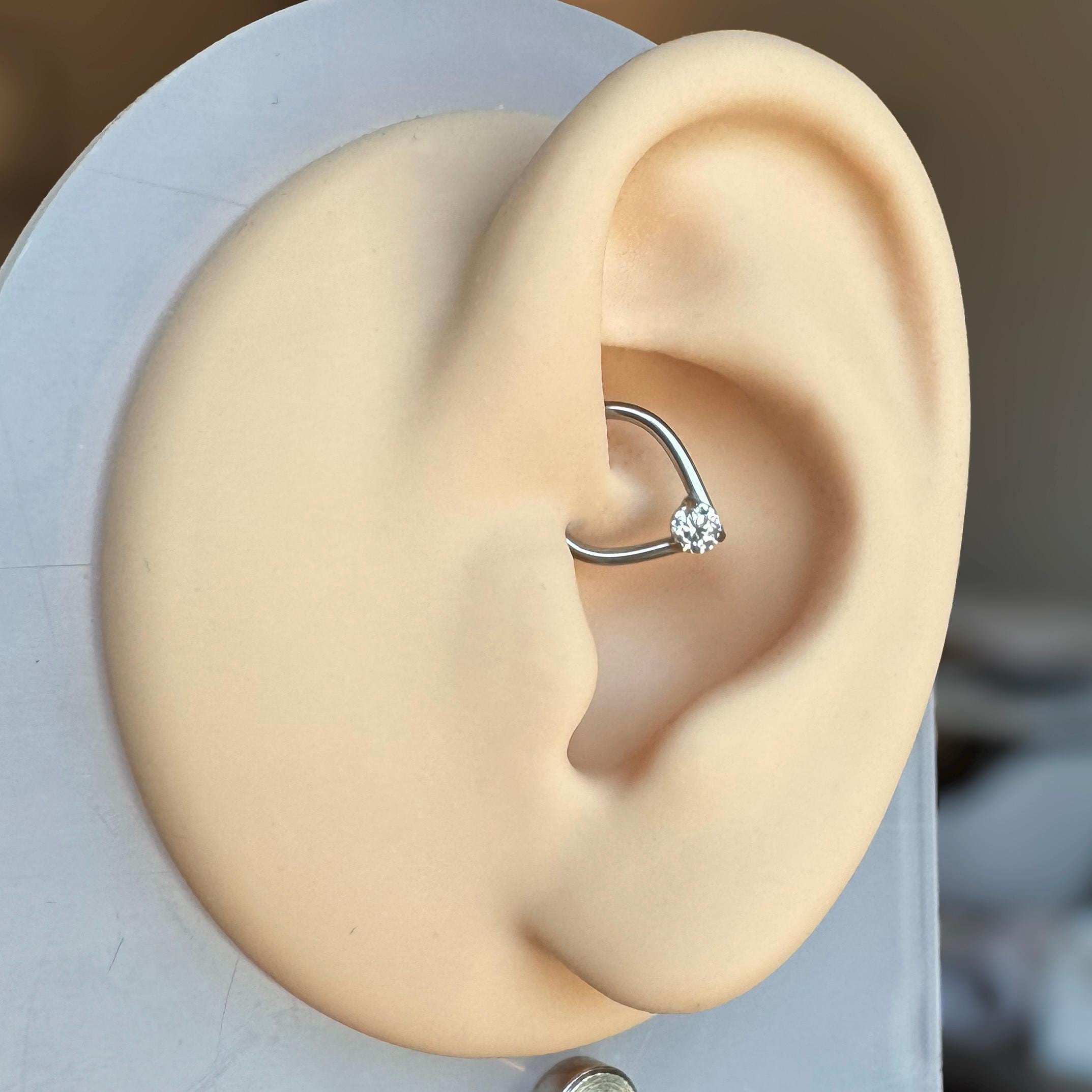 Crystal Tear Daith Earring-Daith Earring-Elara Body Jewelry