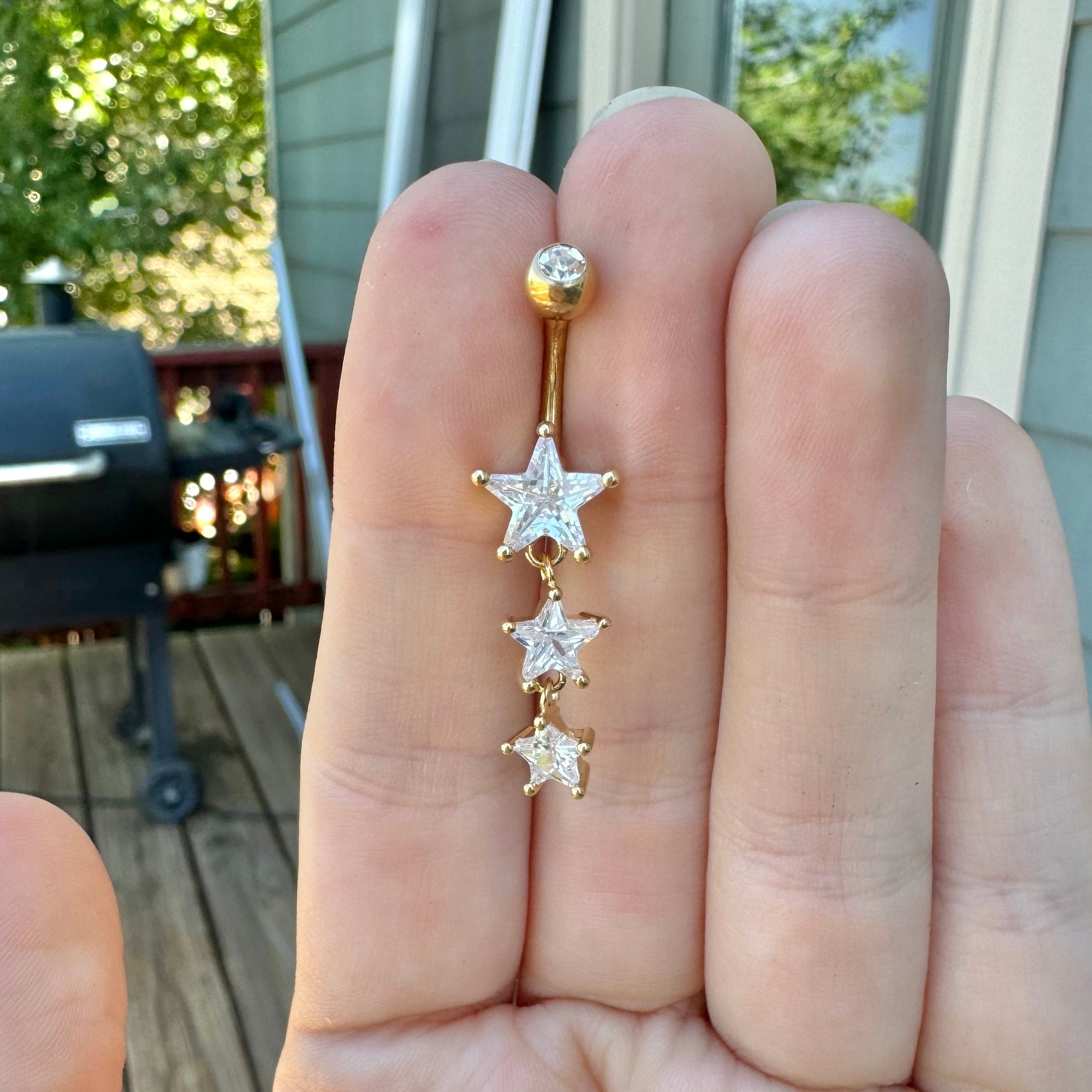 Danse des Etoiles Belly Button Ring-Belly Button Rings-Elara Body Jewelry