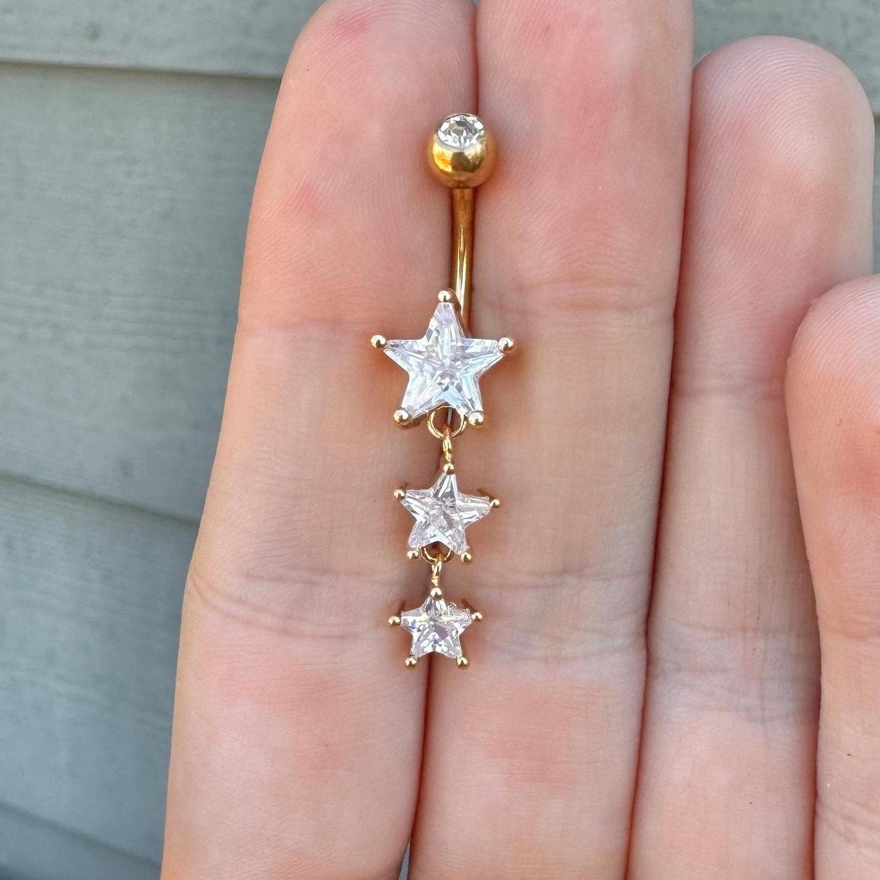 Danse des Etoiles Belly Button Ring-Belly Button Rings-Gold-Elara Body Jewelry