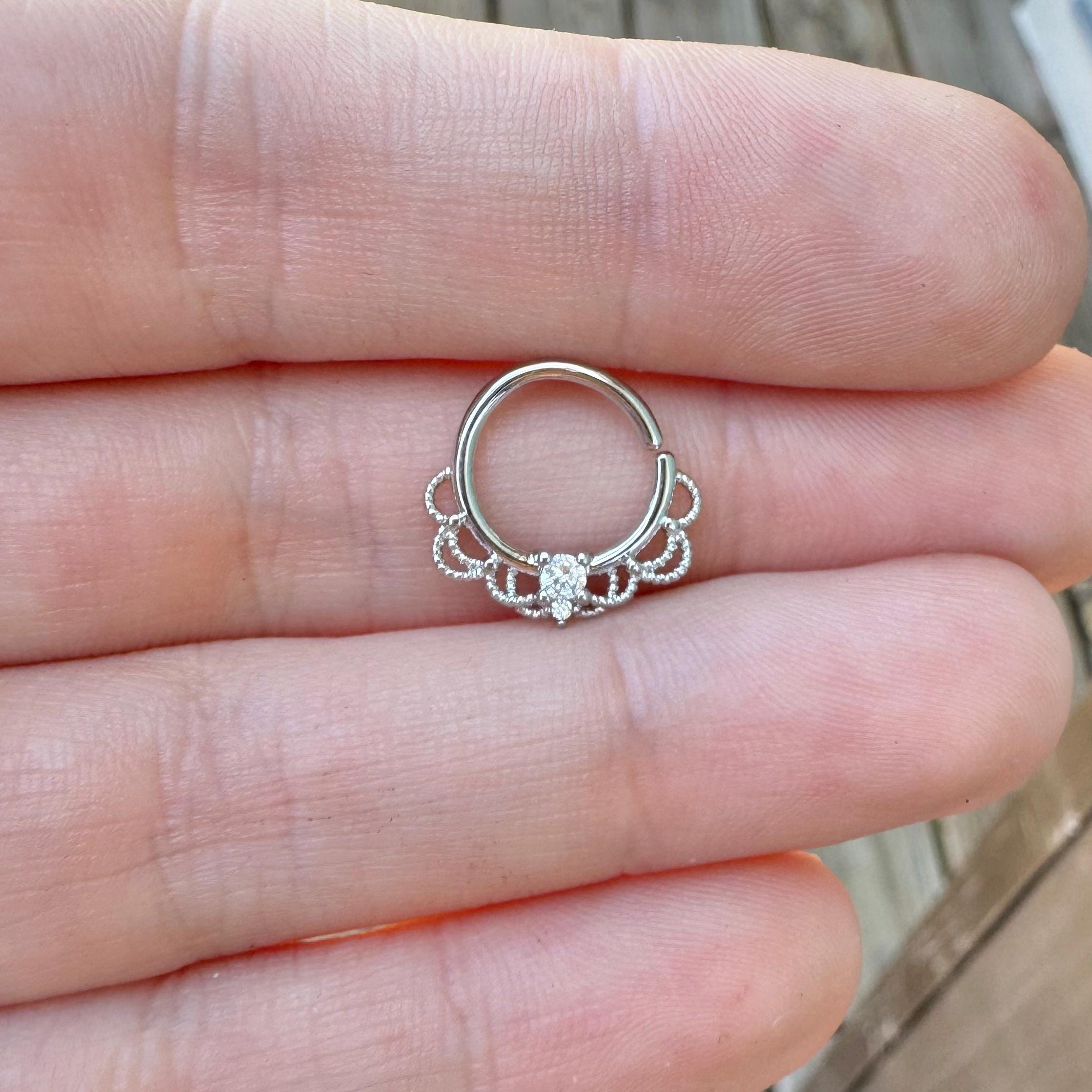 Daphne Lace Daith Earring-Daith Earring-Elara Body Jewelry