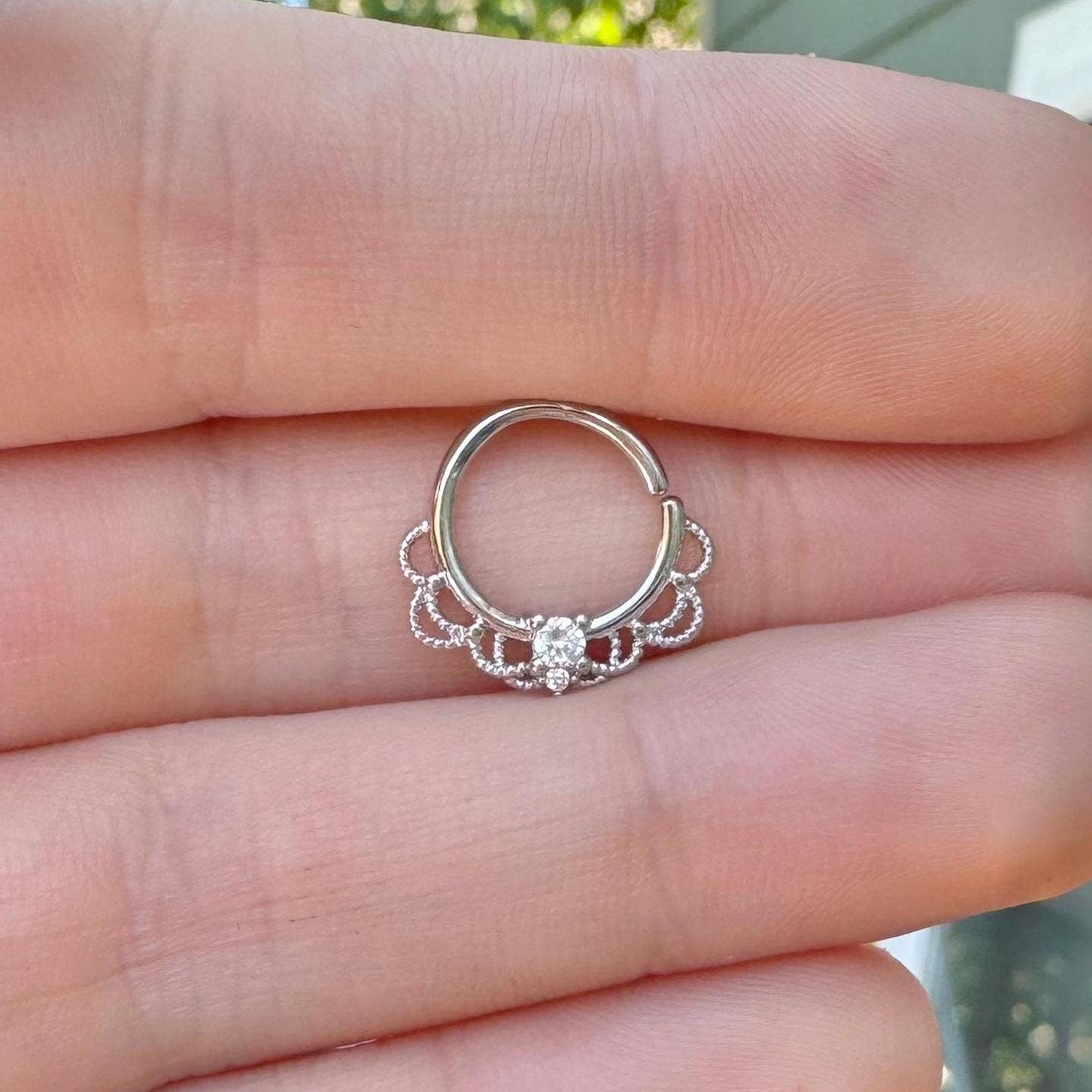 Daphne Lace Daith Earring-Daith Earring-Elara Body Jewelry