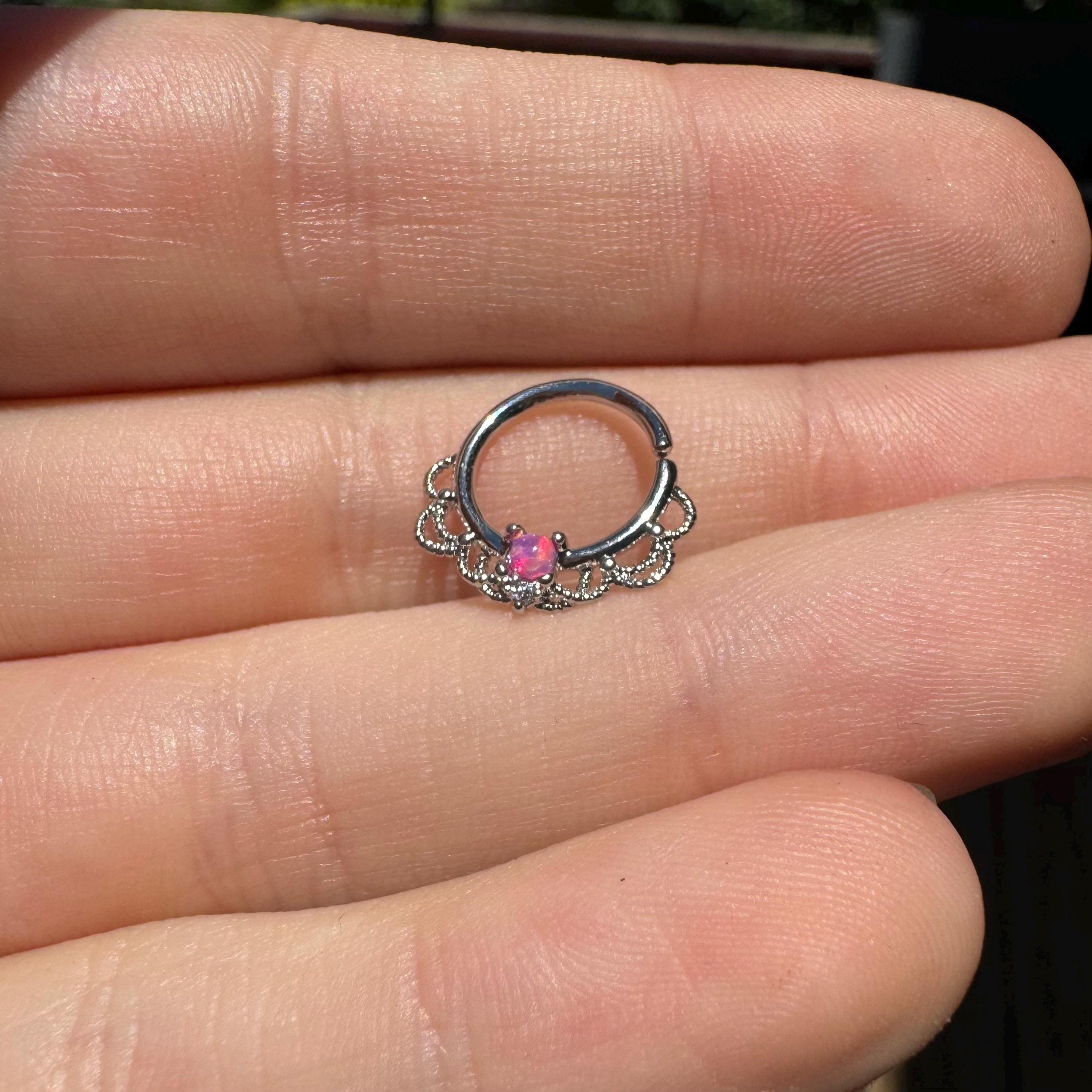 Daphne Lace Daith Earring-Daith Earring-Elara Body Jewelry