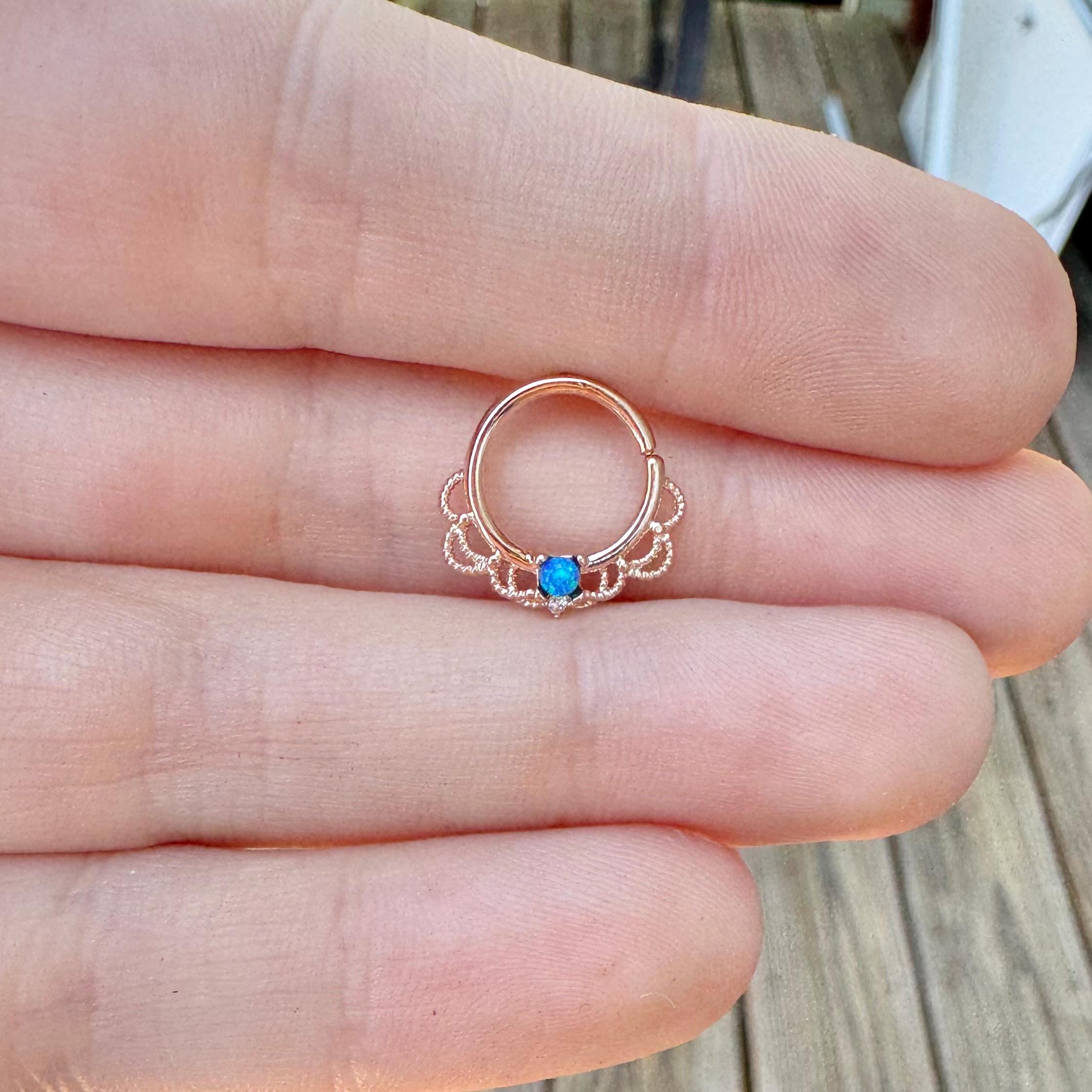 Daphne Lace Daith Earring-Daith Earring-Elara Body Jewelry