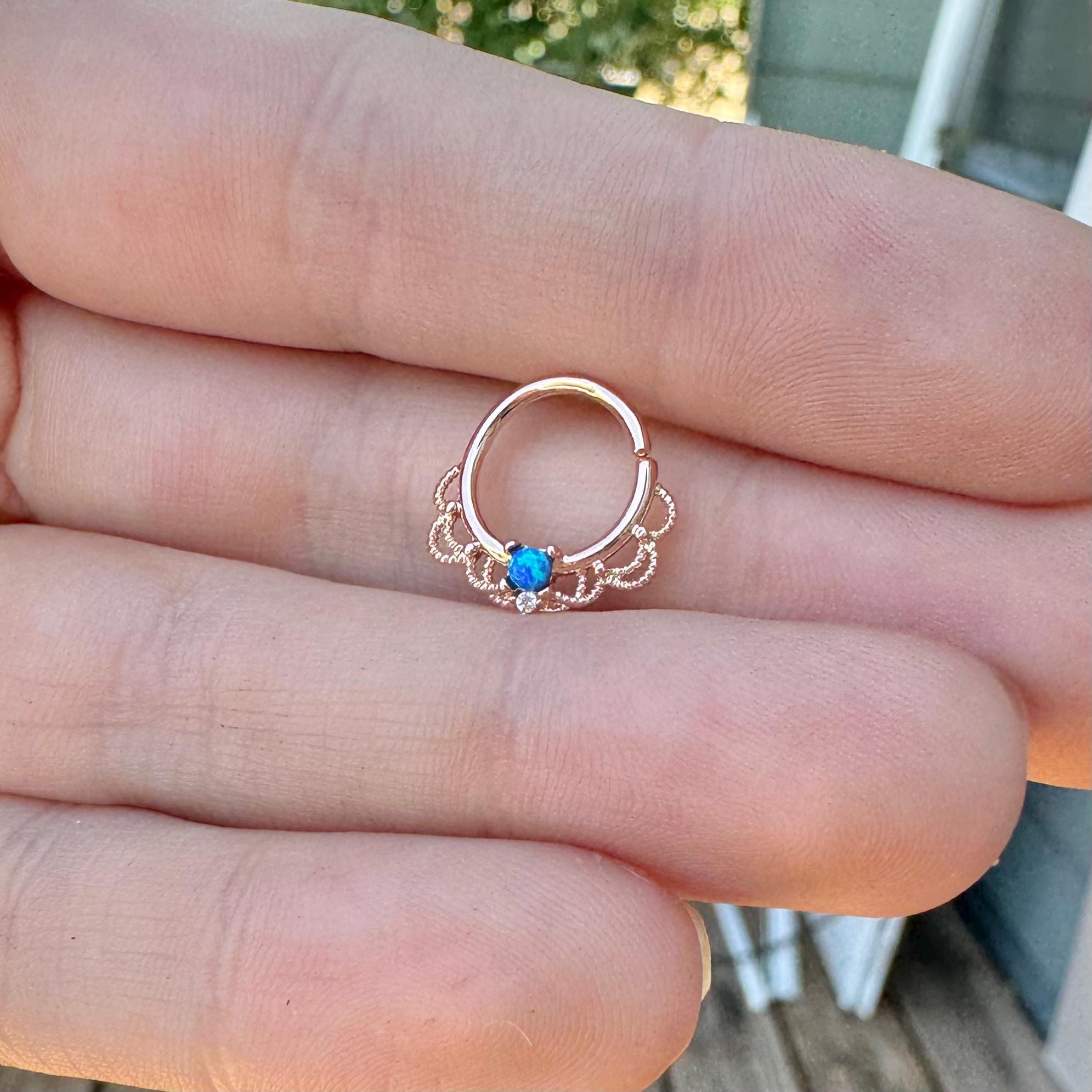 Daphne Lace Daith Earring-Daith Earring-Elara Body Jewelry