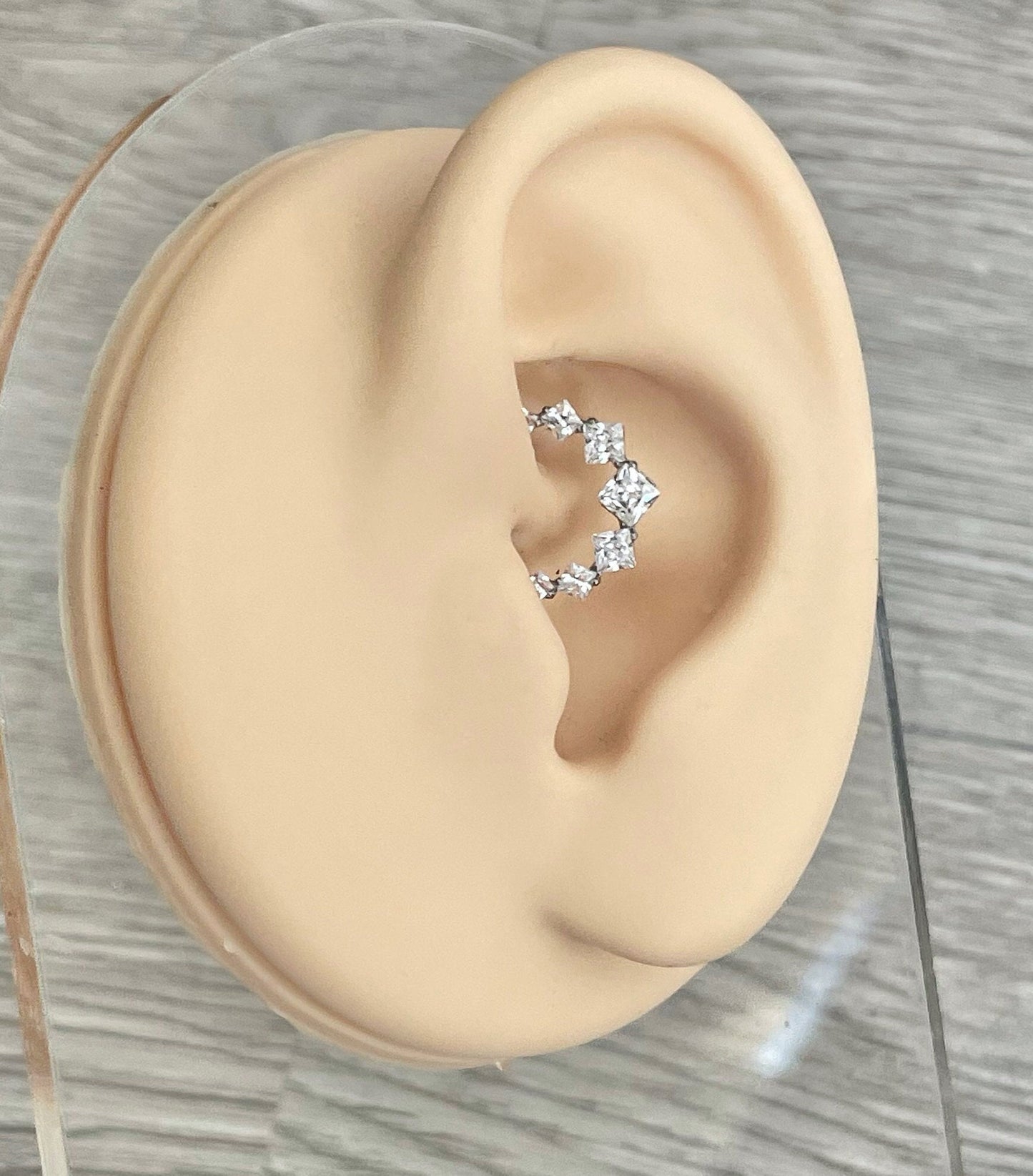 Geometric Gold Daith Earring