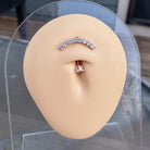 Ecliptic Crescent Belly Button Ring-Belly Button Rings-Elara Body Jewelry