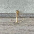 Ecliptic Crescent Belly Button Ring-Belly Button Rings-Gold-Elara Body Jewelry