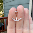 Ecliptic Crescent Belly Button Ring-Belly Button Rings-Elara Body Jewelry