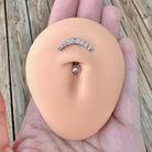 Ecliptic Crescent Belly Button Ring-Belly Button Rings-Elara Body Jewelry