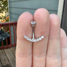 Ecliptic Crescent Belly Button Ring-Belly Button Rings-Elara Body Jewelry