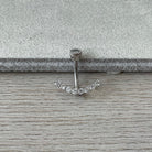 Ecliptic Crescent Belly Button Ring-Belly Button Rings-Elara Body Jewelry