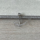 Ecliptic Crescent Belly Button Ring-Belly Button Rings-Silver-Elara Body Jewelry