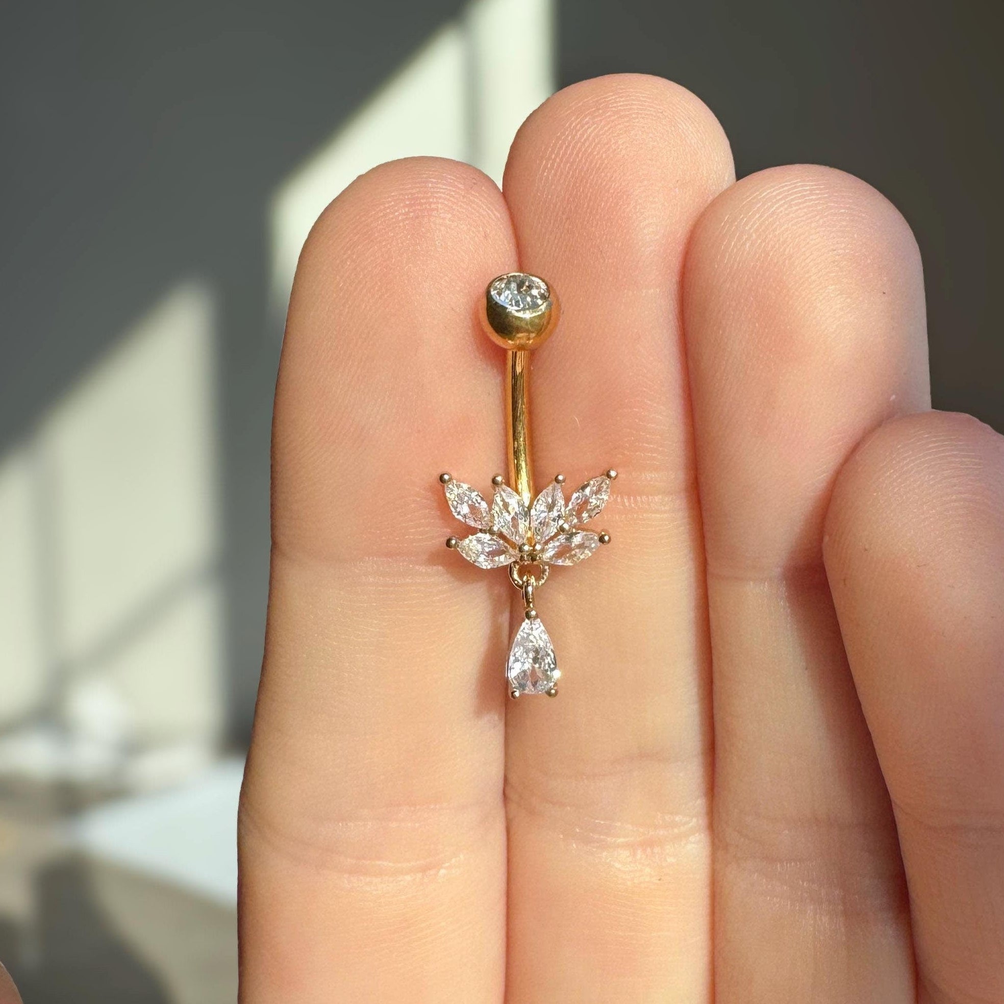 Elysian Reverie Belly Button Ring-Belly Button Rings-Gold-Elara Body Jewelry