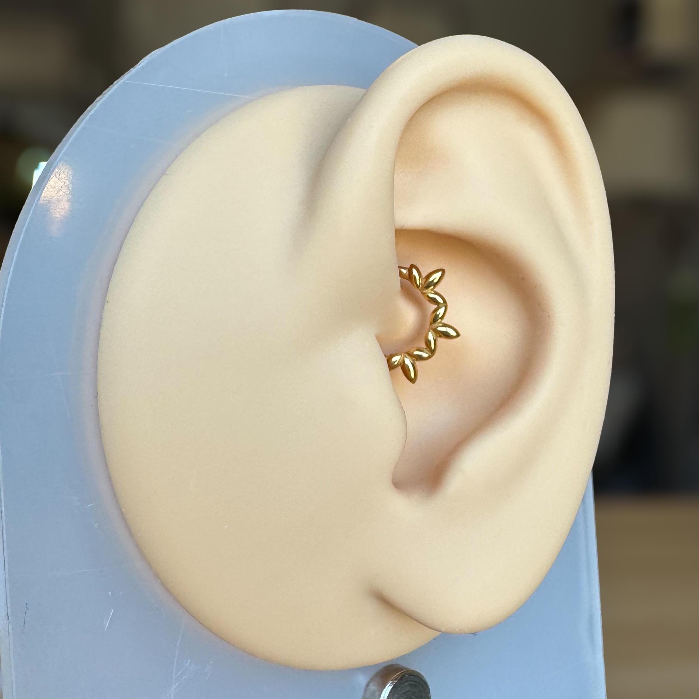 Ethereal Vines Daith Earring-Daith Earring-Gold-Elara Body Jewelry