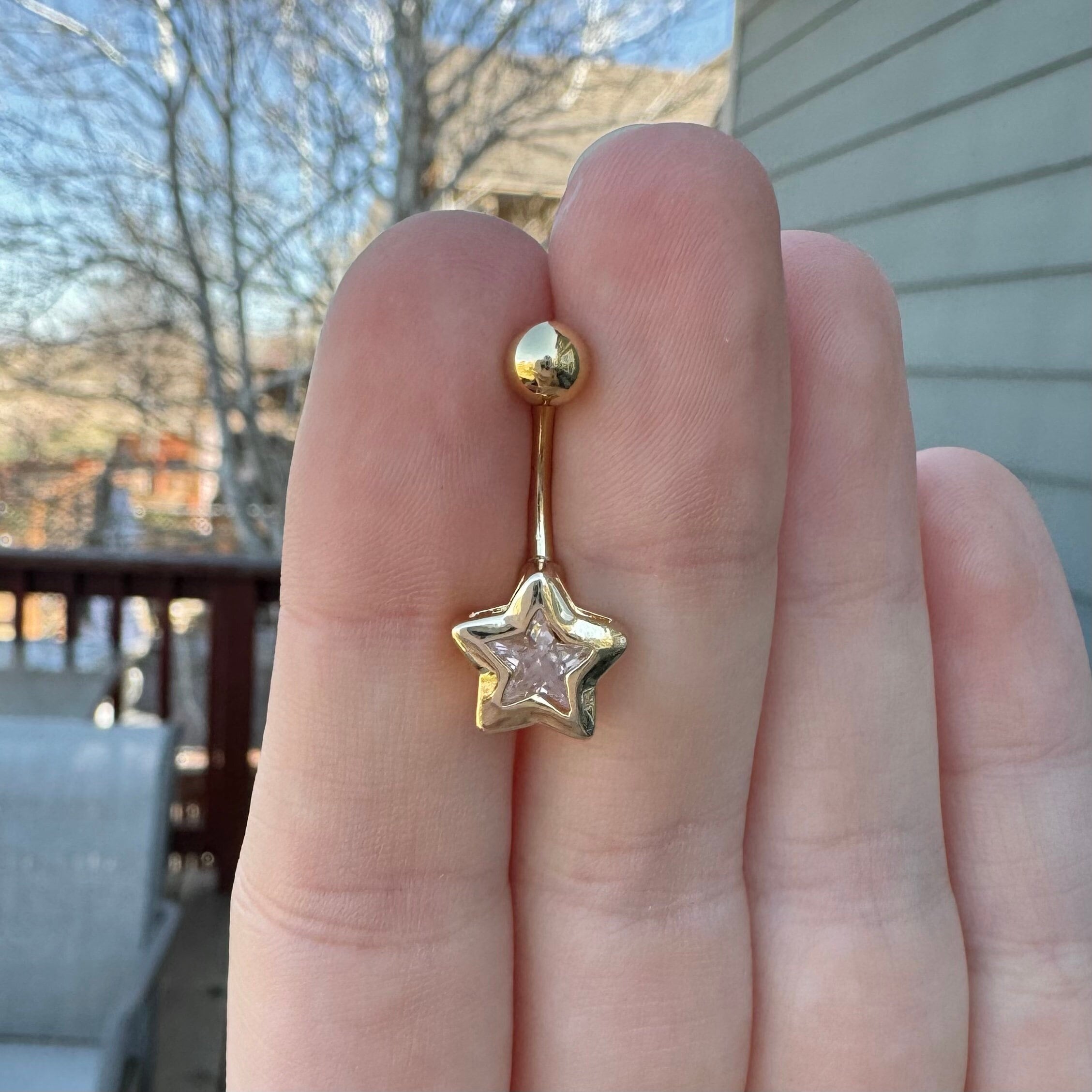 Etoile Pure Belly Button Ring-Belly Button Rings-Elara Body Jewelry