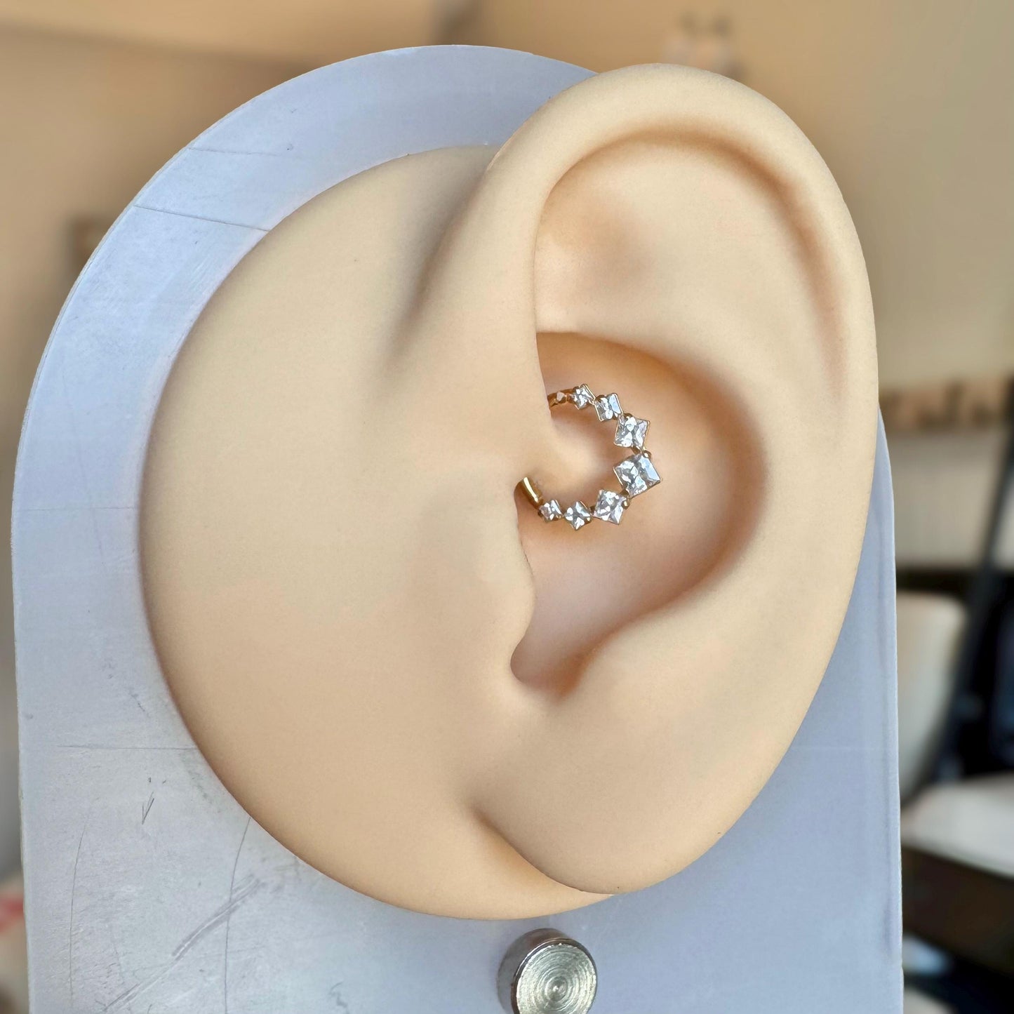 Geometric Gold Daith Earring