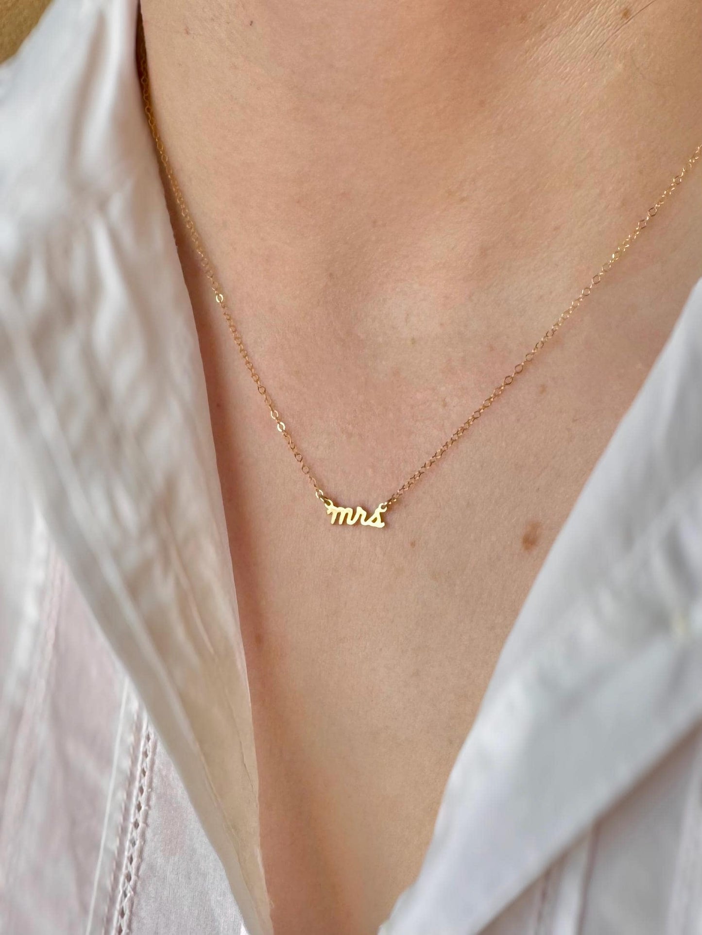 14k Gold Fill Mrs. Bridal Necklace
