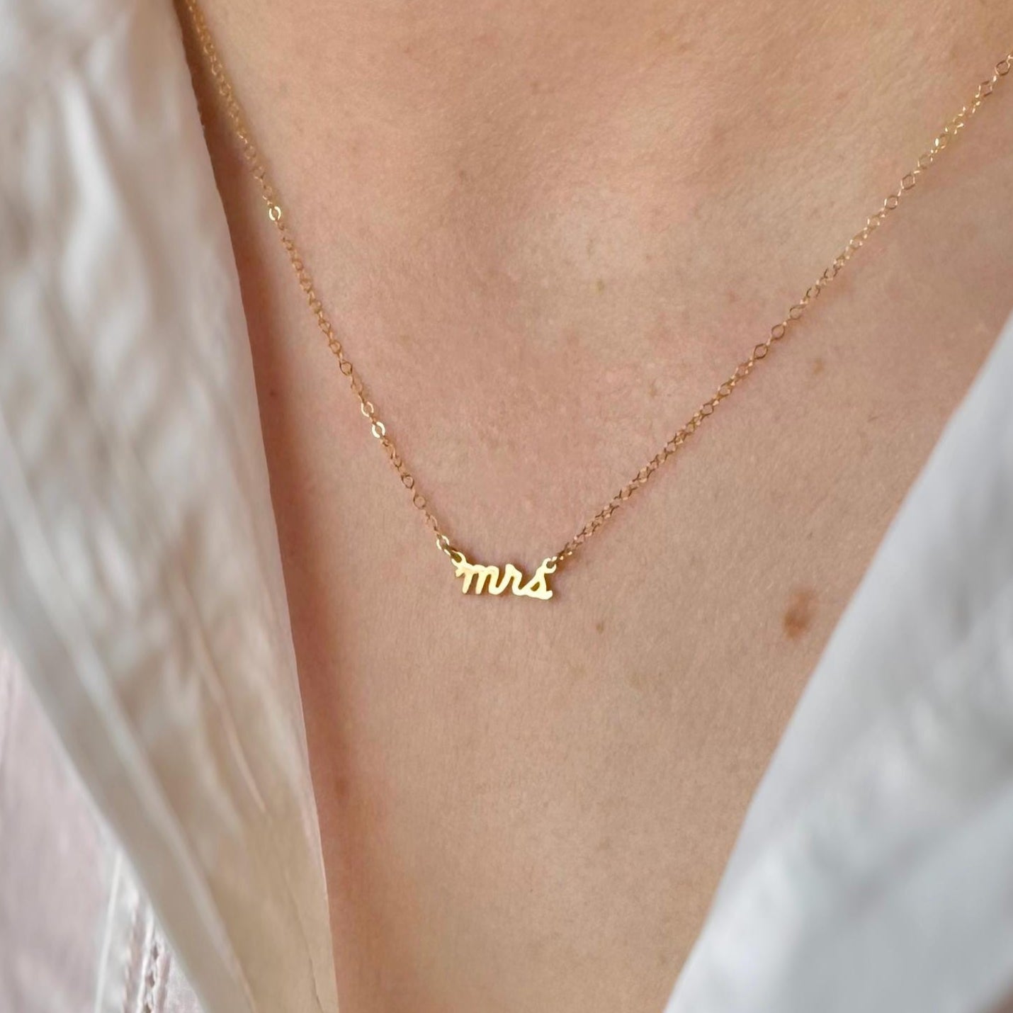 14k Gold Fill Mrs. Bridal Necklace