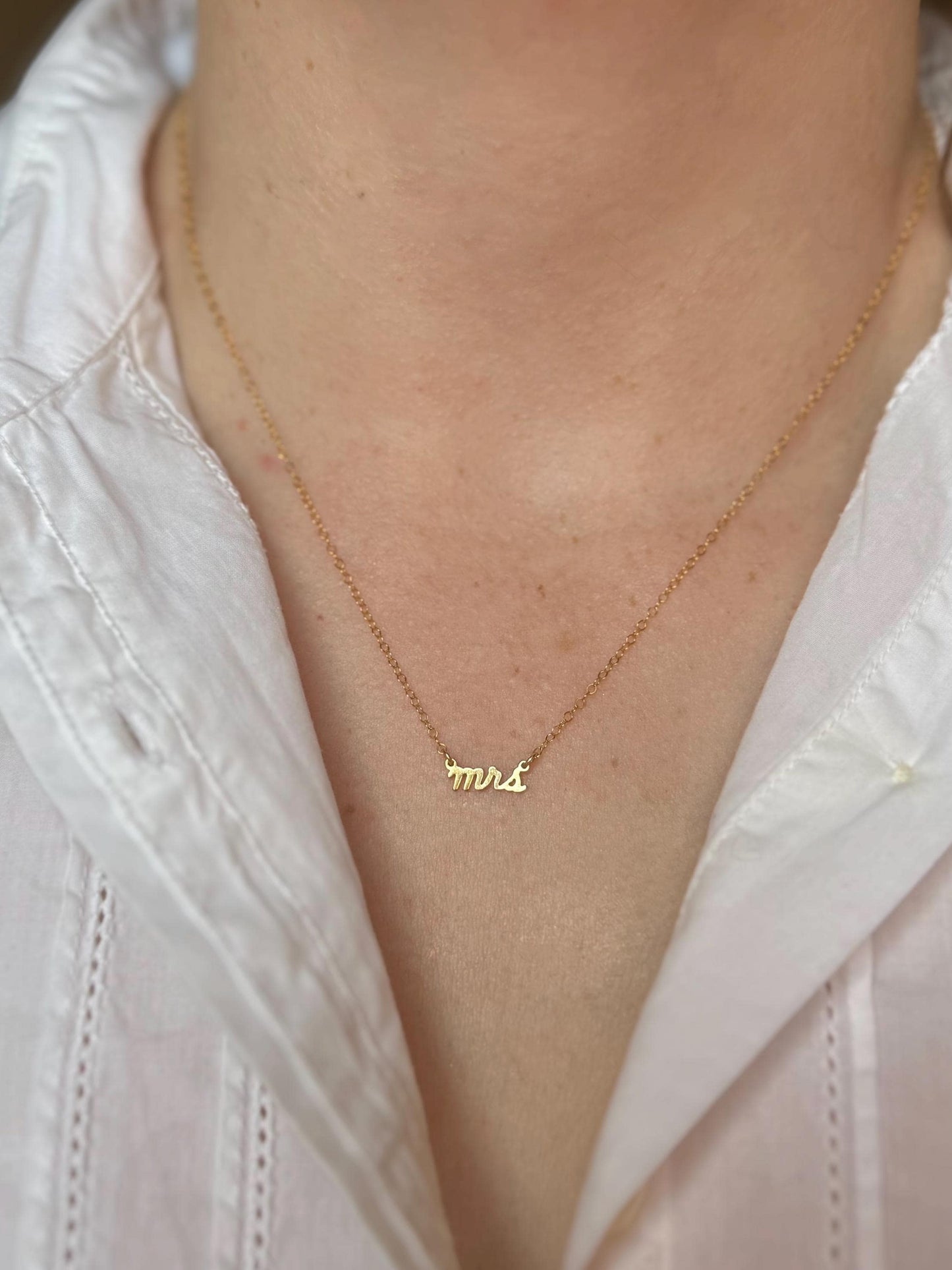 14k Gold Fill Mrs. Bridal Necklace