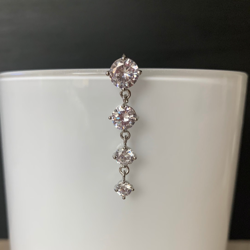 Fioren Crystal Belly Button Ring-Belly Button Rings-Elara Body Jewelry