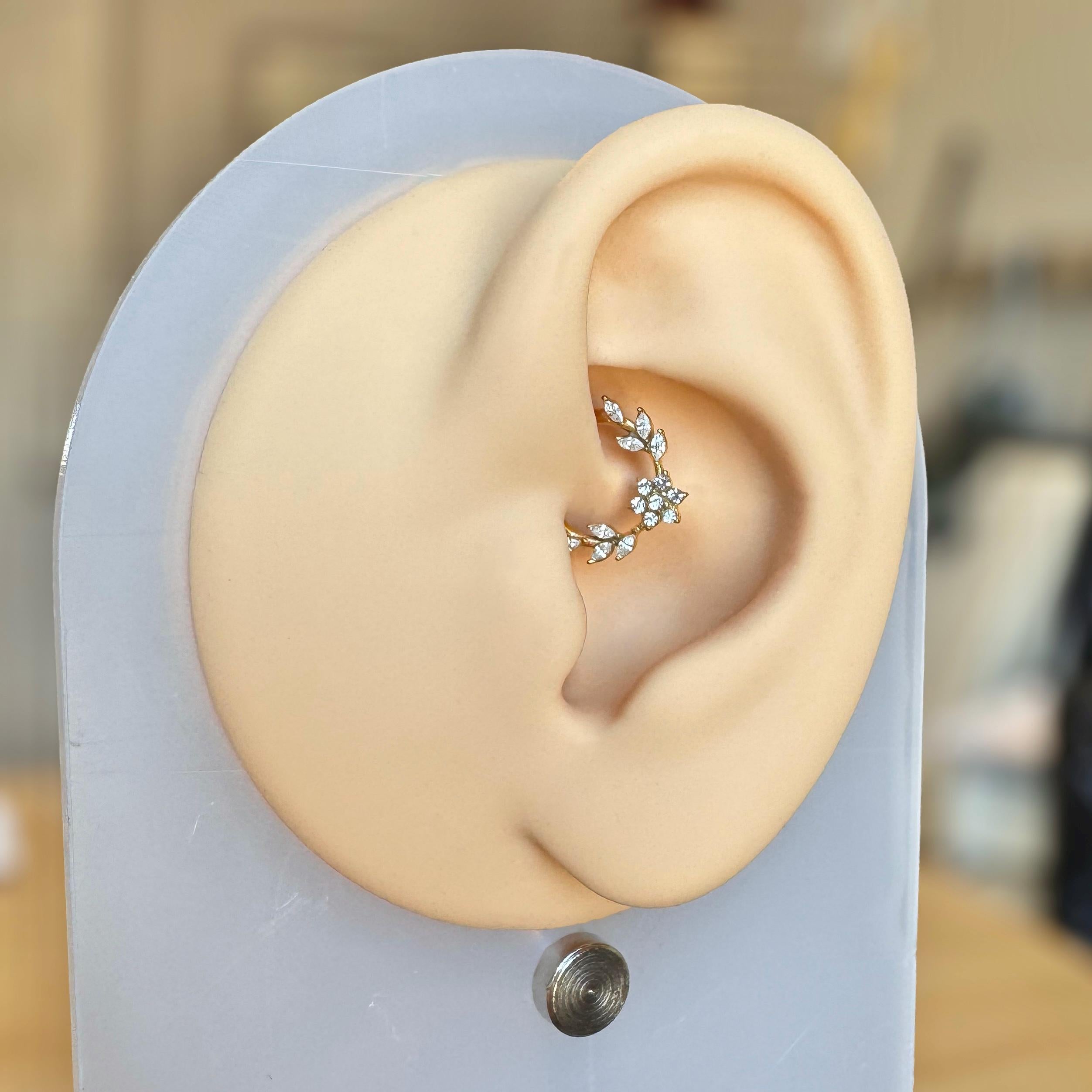Floreline Daith Earring-Daith Earring-Elara Body Jewelry