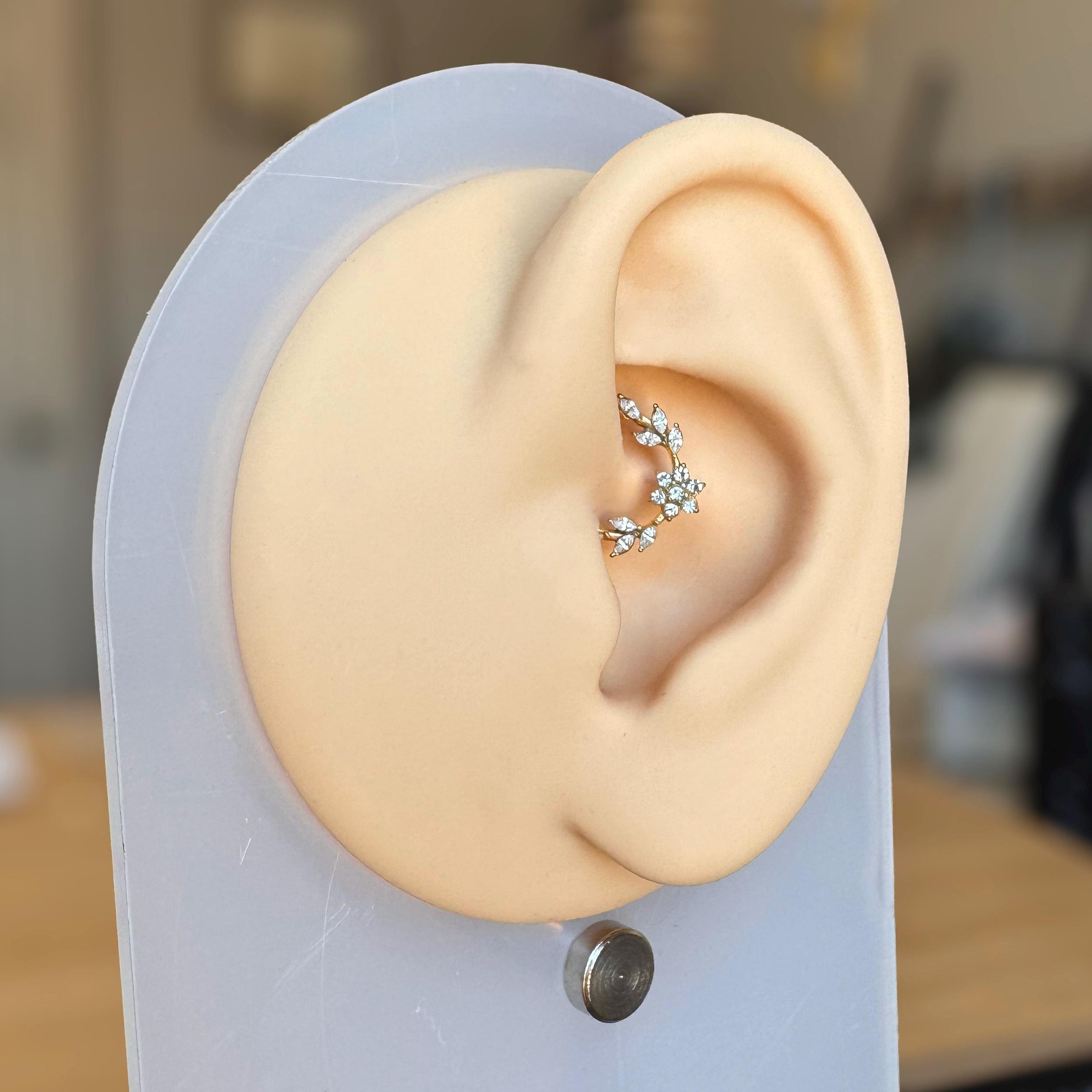 Floreline Daith Earring-Daith Earring-Elara Body Jewelry