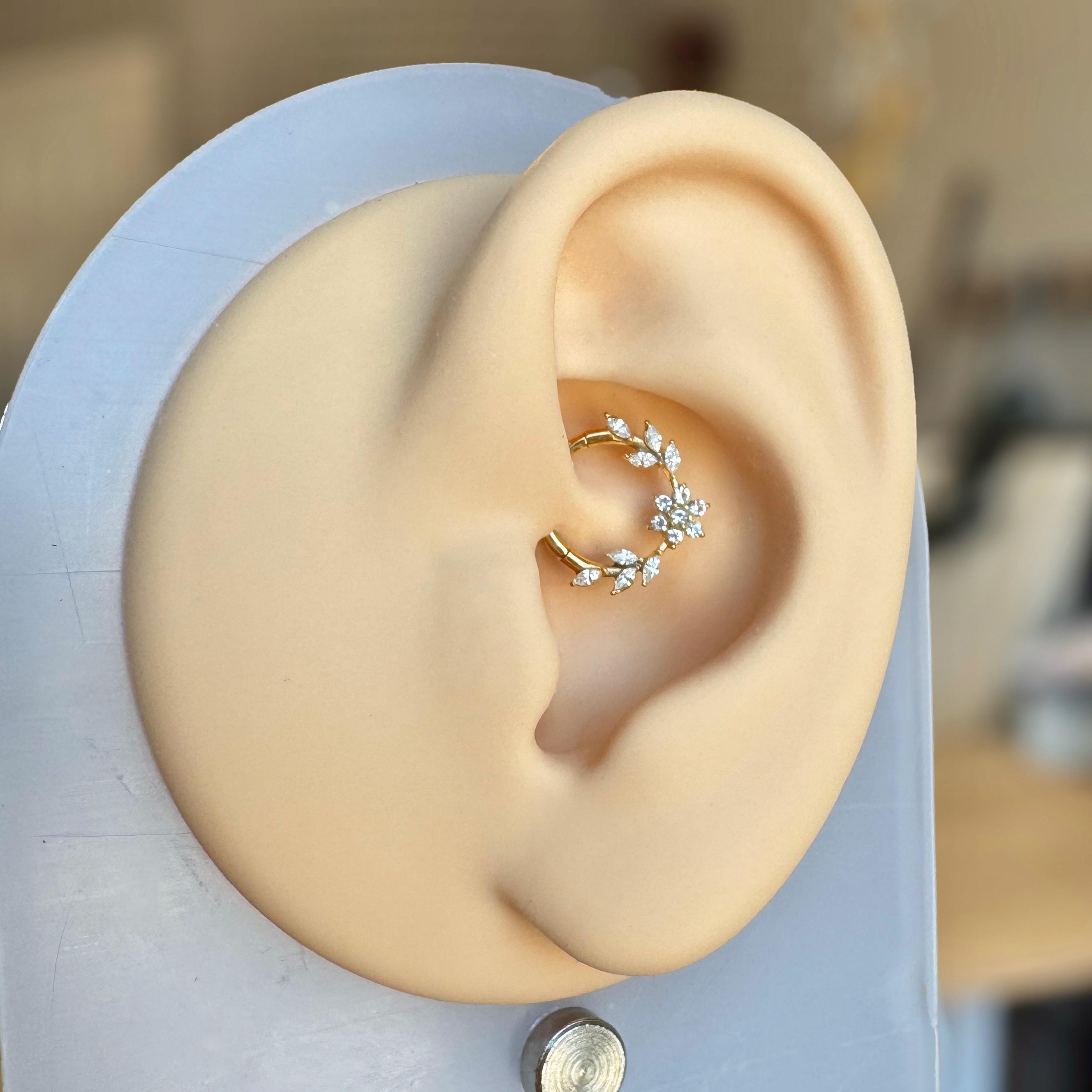 Floreline Daith Earring-Daith Earring-Elara Body Jewelry