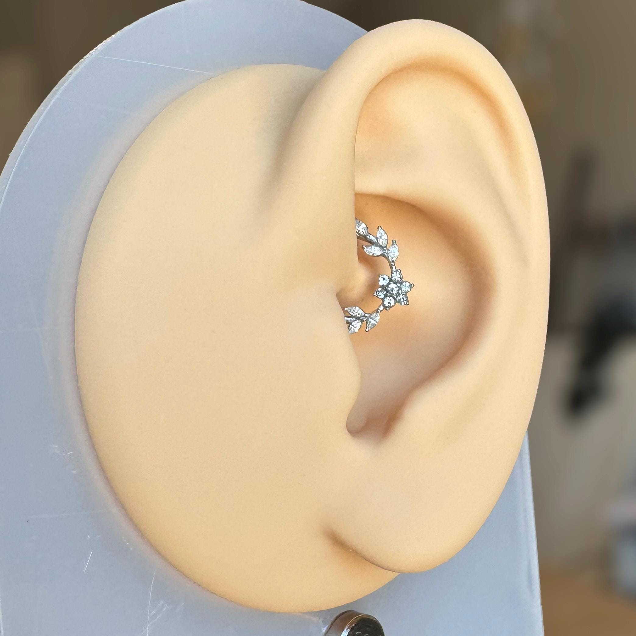 Floreline Daith Earring-Daith Earring-Elara Body Jewelry